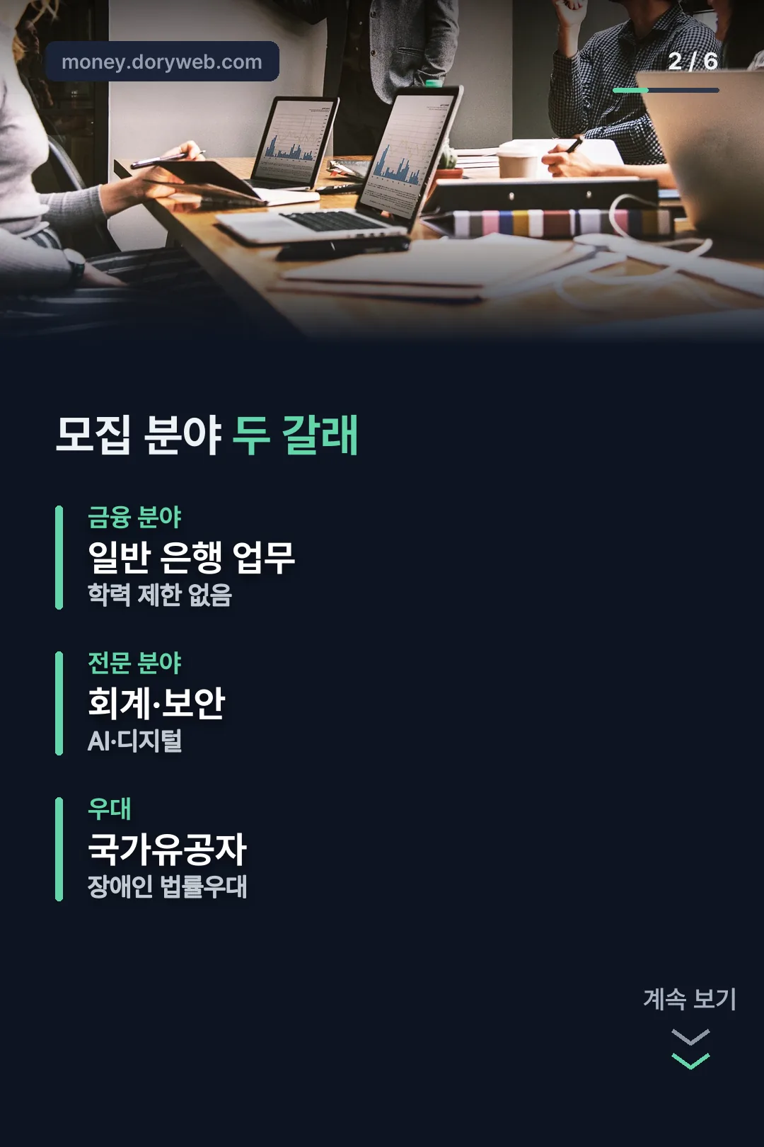 금융·전문 분야 구분