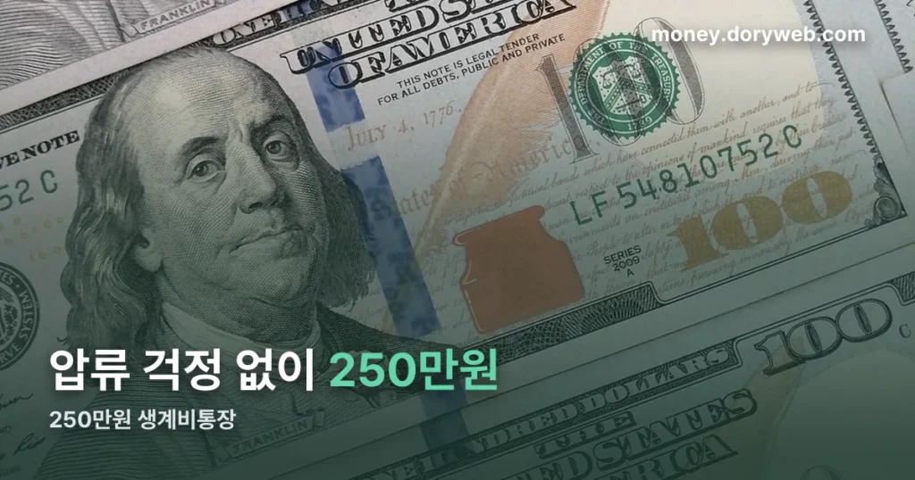 250만원 생계비통장 개설 조건 — 압류방지 계좌 정리
