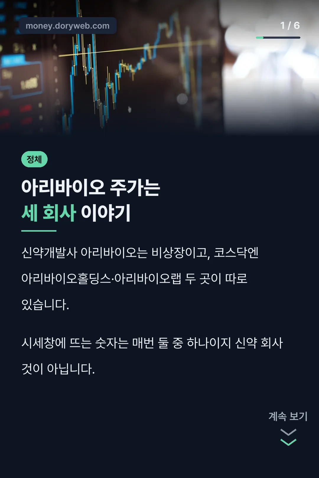 아리바이오 주가 세 회사 요약