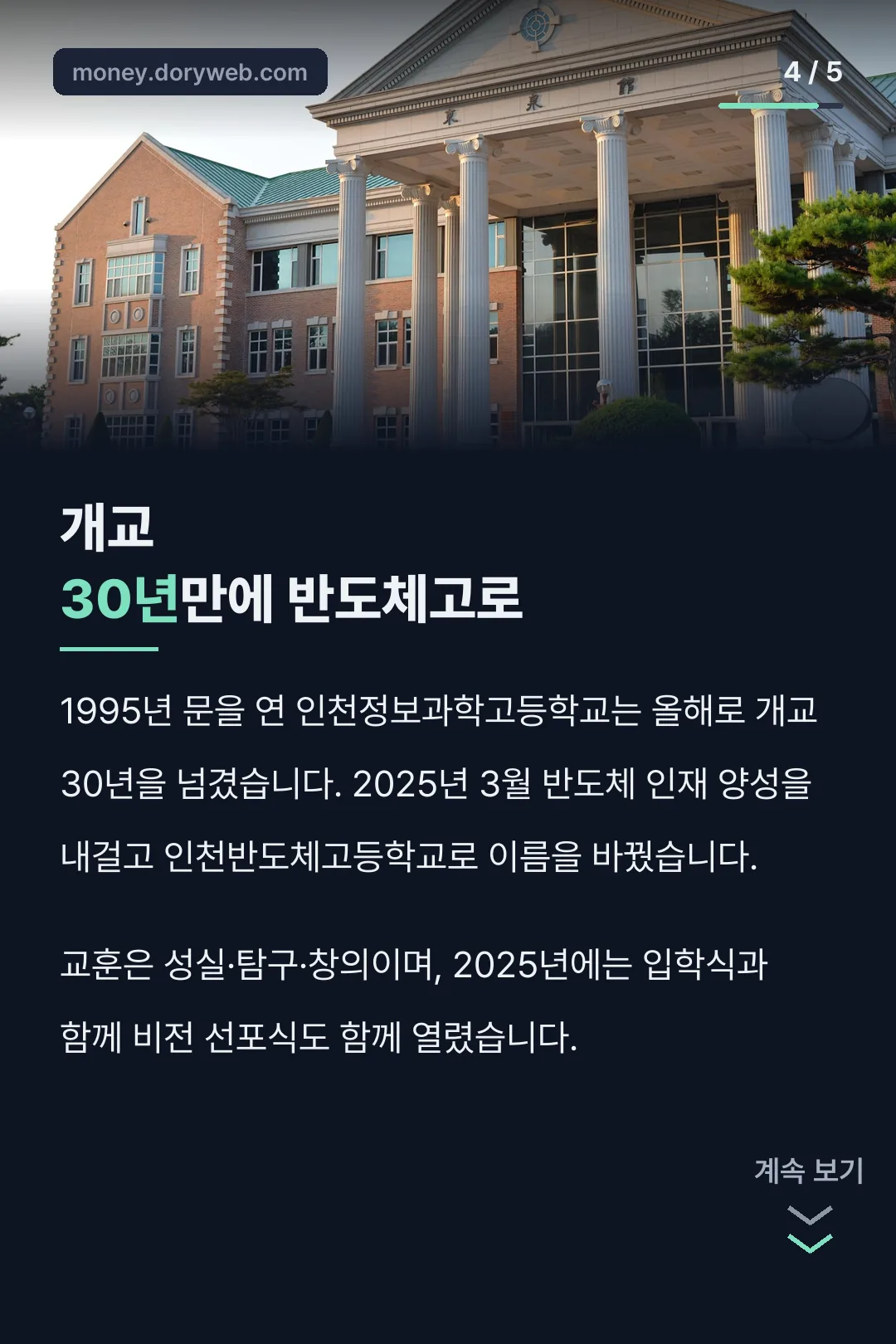 개교 30년 역사